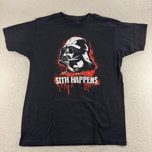 teeVillain Darth Vader Sith Happens Shirt Mens M Black Graphic Tee Goth Edgy